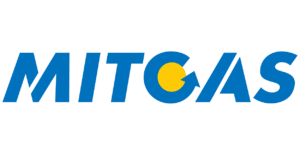 Mitgas-Logo auf grünem Hintergrund.