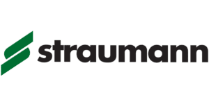 Logo der Straumann GmbH auf grünem Hintergrund.