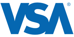 Ein blaues VSA GmbH-Logo auf grünem Hintergrund.