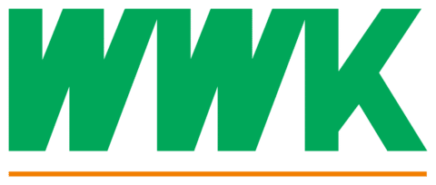 Das wwk-Logo auf grünem Hintergrund.