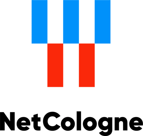 Net-Cologene-Logo auf grünem Hintergrund.